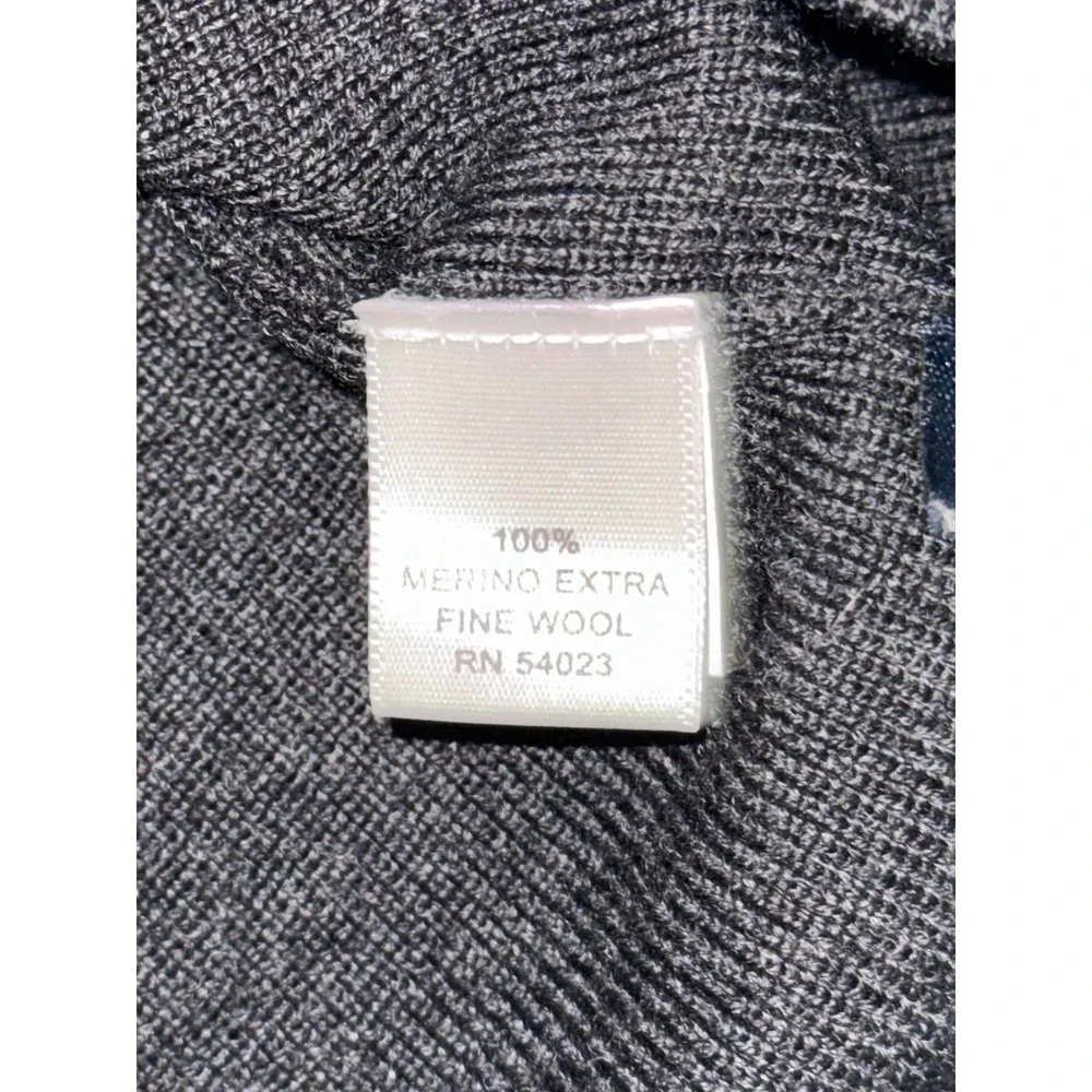 Banana Republic Mens Gray Merino Wool Henley Sweater Elbow Patch Size Small